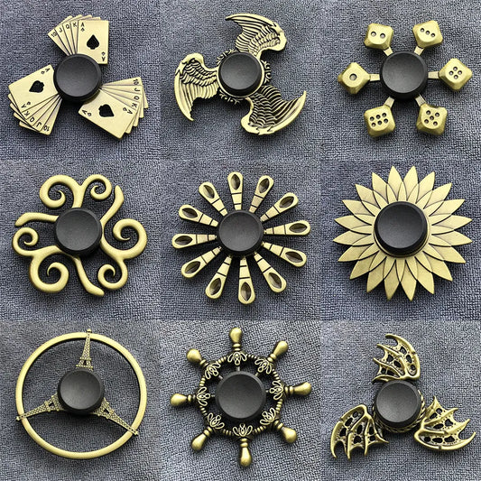 Gold and Black Brass Fidget Spinners